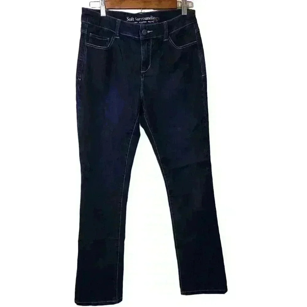 P3000 Soft surroundings  straight leg dark wash denim size 8